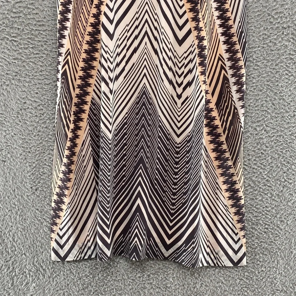 HD In Paris Midi Dress Womens 8 Silk Anthro Geometric Shift Boho Sleeveless‎